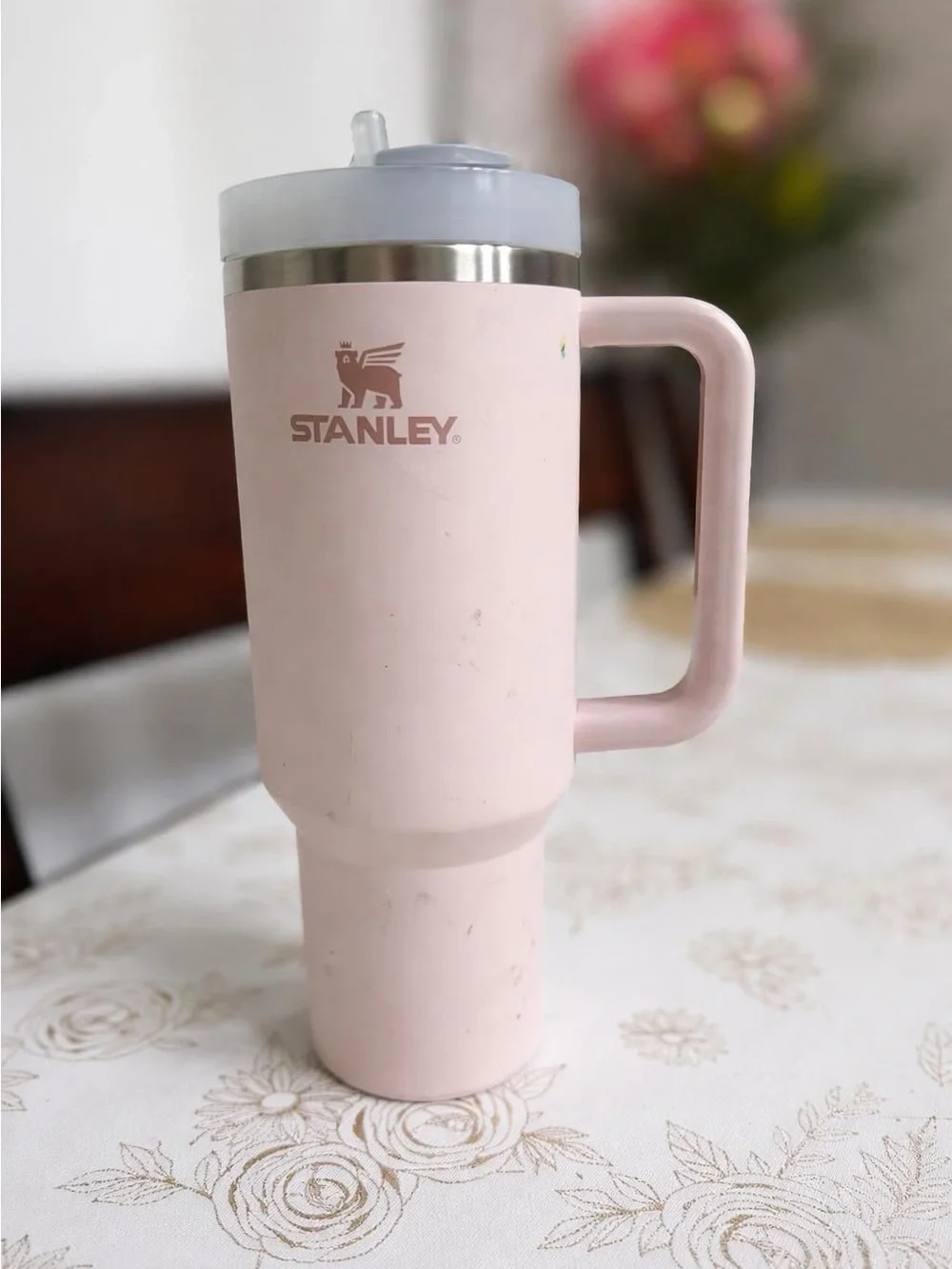 Stanley Light Pink Insulated Travel Mug with Handle 40oz